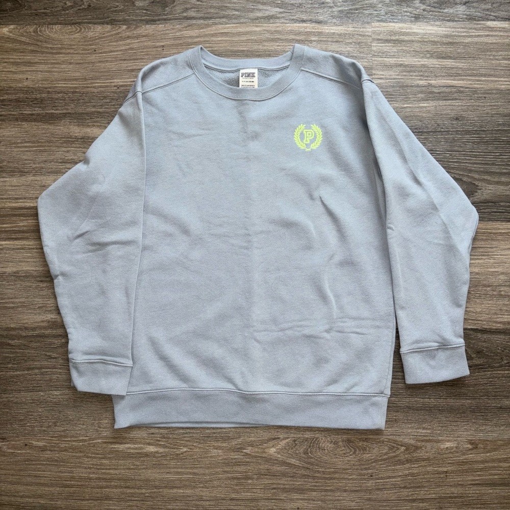 PINK Victoria's Secret Light Gray Crewneck Sweater